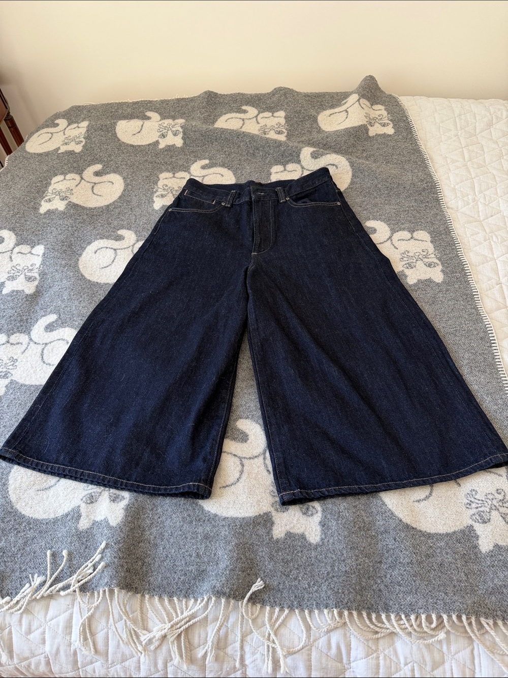 Uniqlo Wide-Leg Dark Indigo Culottes